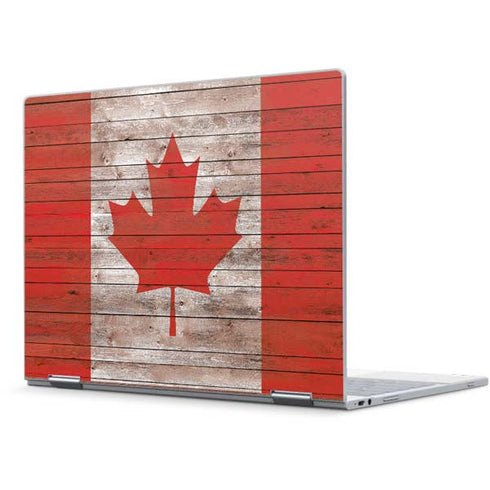 Canadian Flag Dark Wood Pixelbook Skin